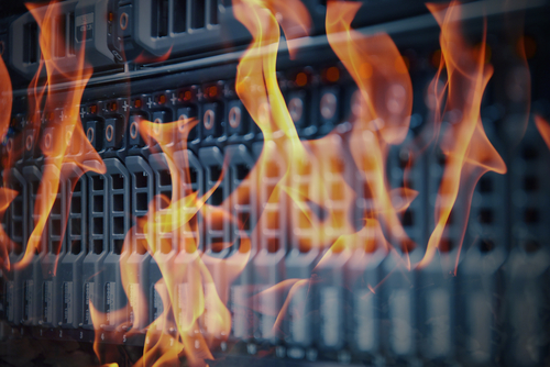 Disaster,In,Data,Center,Room,Server,And,Storage,On,Fire